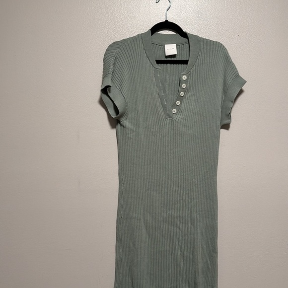 Sage Green Ribbed Varley Dress - Picture 2 of 5